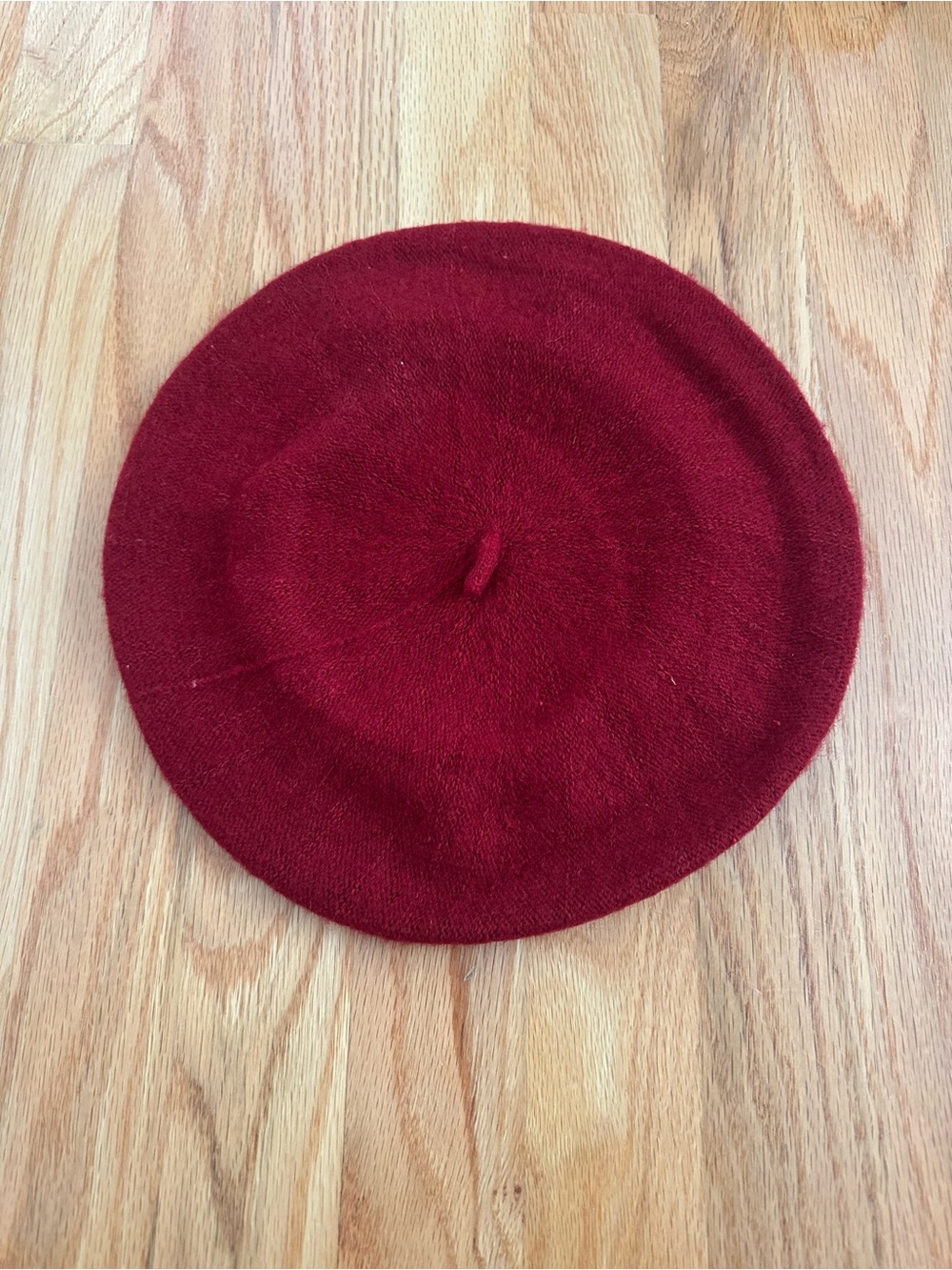 Anthropologie Deep Red Knit Beret